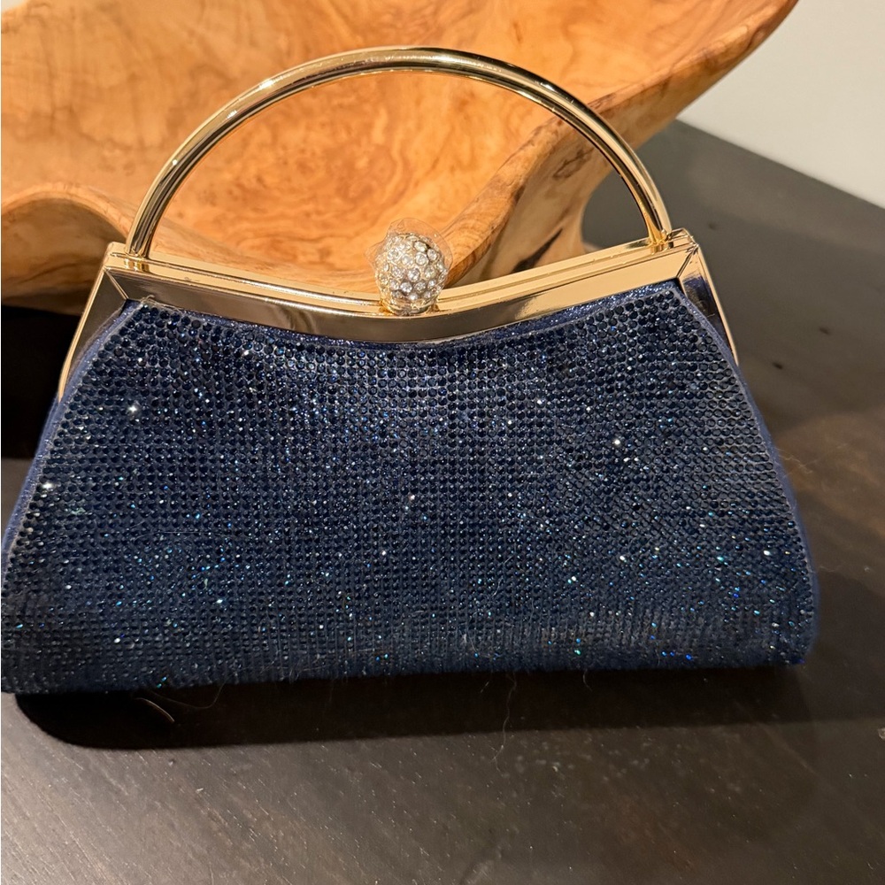 Elegant Navy Blue Evening Clutch NEW never used